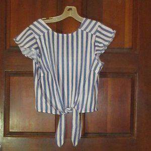 NEW Cap Sleeve Striped Top MADISONNE Large